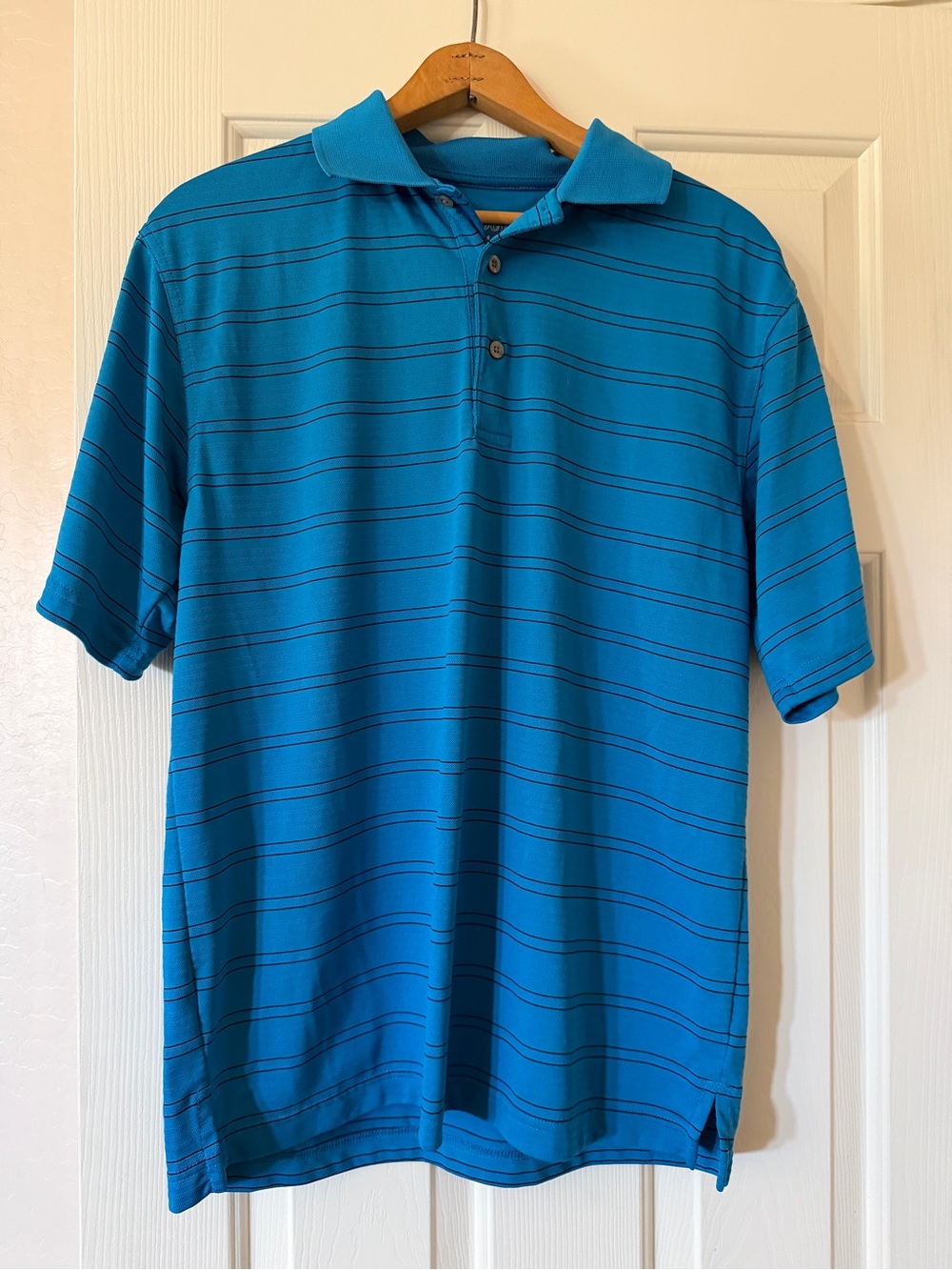 PGA Tour  Blue Horizontal Stripe Polo